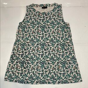 J. Jill Wearever Collection Tank Top Womans Bird Print Floral Sleeveless Top XS